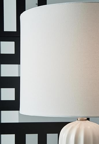 Miniatura 6 de Signature Design by Ashley Clarkland Contemporary - Lámpara de mesa de cerámica de 24 pulgadas, juego de 2, color blanco