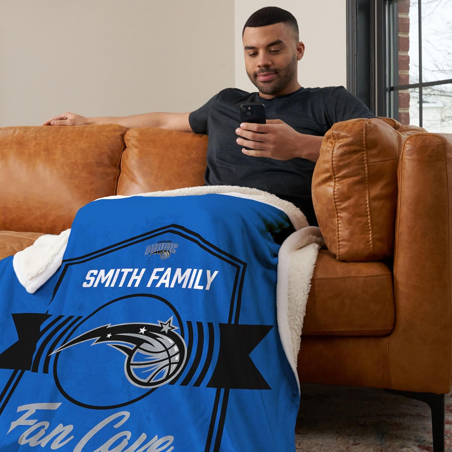 NORTHWEST NBA Orlando Magic, Dominion, Personalized Silk Touch Sherpa Throw Blanket, 50 x 60 Inches