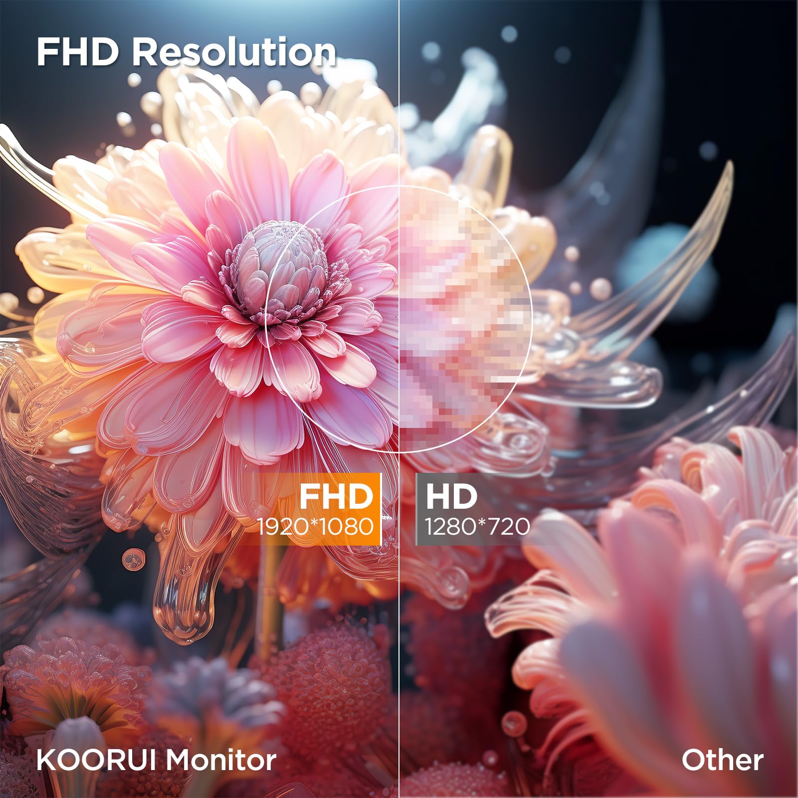 KOORUI 23.6'' Curved Monitor, Full HD, 100Hz, 3ms, 1500R gamingowy (1920x1080, VGA, HDMI, Eye Care, Regulacja Pochylenia) czarny