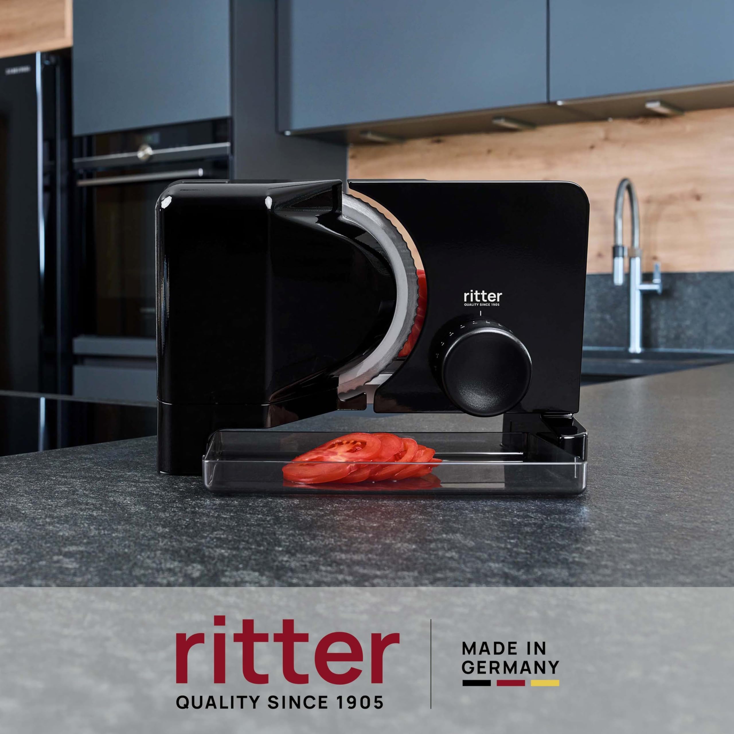 affettatrice universale ritter E 16 Duo Plus, affettatrice universale elettrica con motore ECO, made in Germany, nero