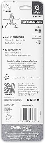 Miniatura 4 de G-402 Bolígrafo de gel retráctil, barril de acero inoxidable, punta fina, 0.020 in, tinta negra, paquete de 2