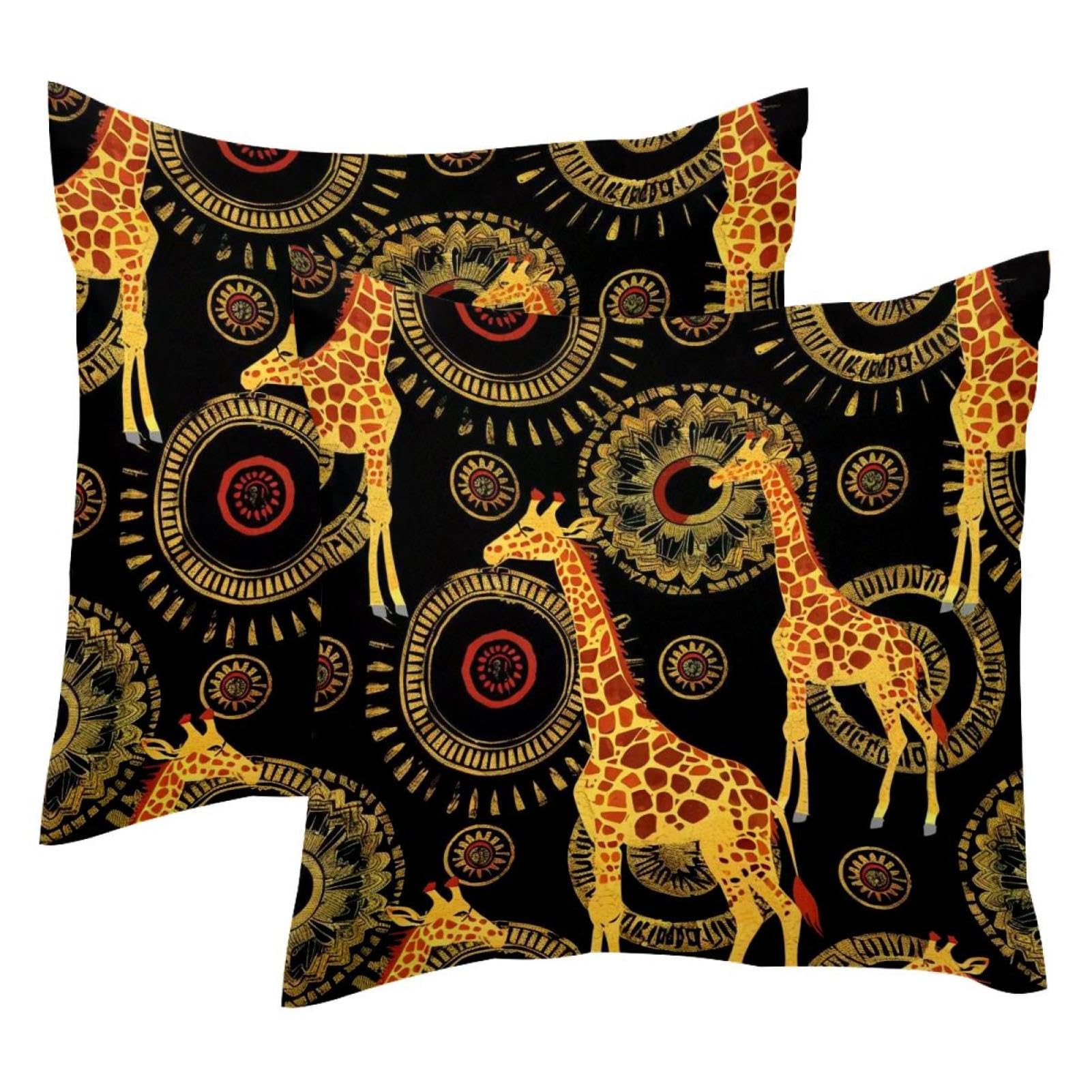 Housses de coussin 50x50 velours lot de 2 grand coussin décoratif girafe mandala