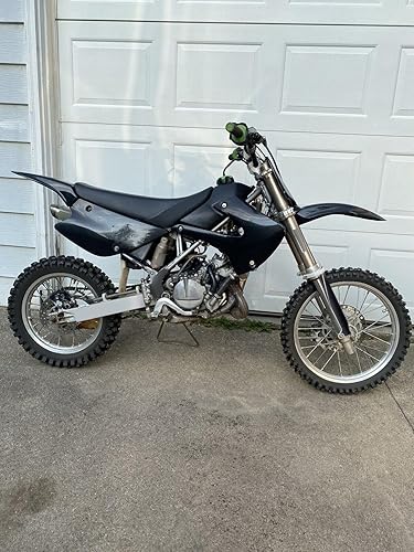 Miniatura 6 de KUAFU Kit de plástico Carenado Carrocería compatible con Kawasaki KX85 2001-2013, Kawasaki KX100 2001-2013 (negro)