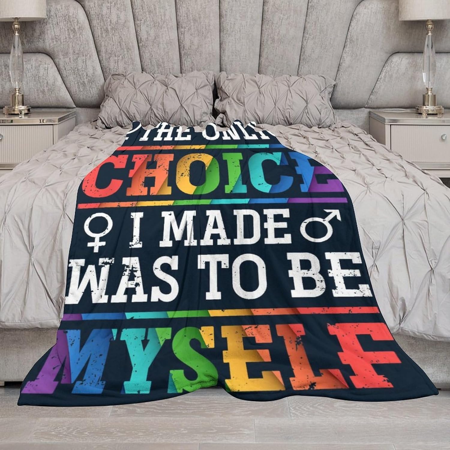 LGBT Blanket Gay Pride Throw Rainbow LGBT Colorful Flannel Soft Warm Enlarged Blankets 80”x60” Thickened Fuzzy Plush for Men Women Gay Pride Plush Throw Blanket Gift for Bed Sofa Multiple Sizes