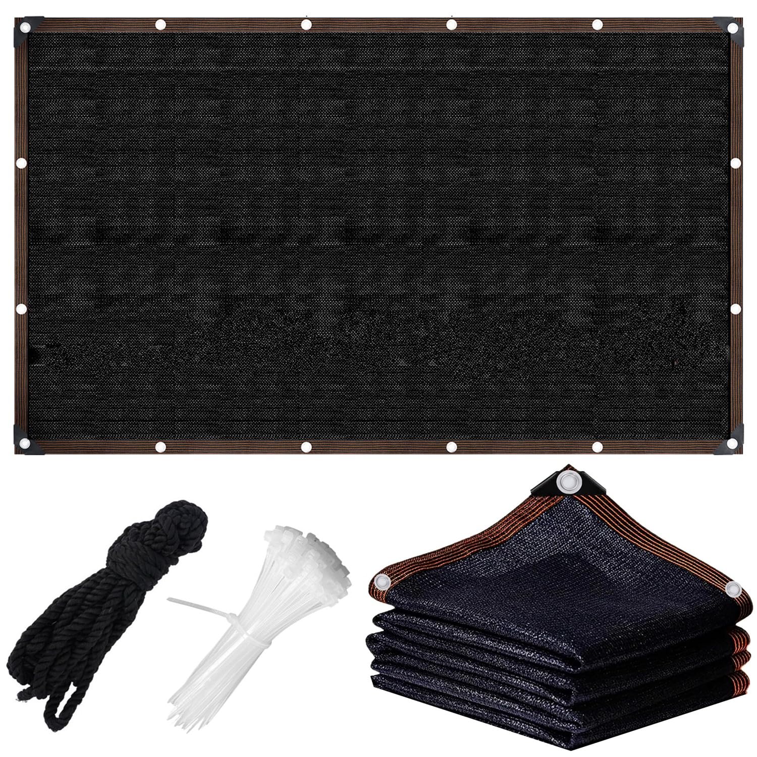 Tkanina zacieniająca na zewnątrz, 2 x 10 m90% ochrona przed promieniowaniem UV, siatka do szklarni, patio, roślin, kurnika, ochrona przed wiatrem, wodoodporna, czarna