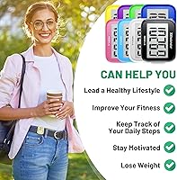 Vista 4 de 3D Pedometer for Walking, Simple Step Counter with Large Digital Display, Step Tracker with Removable Clip Lanyard, Accurately Track Steps for Men