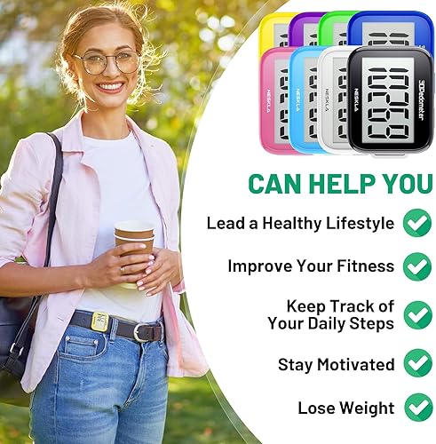 Miniatura 4 de 3D Pedometer for Walking, Simple Step Counter with Large Digital Display, Step Tracker with Removable Clip Lanyard, Accurately Track Steps for Men