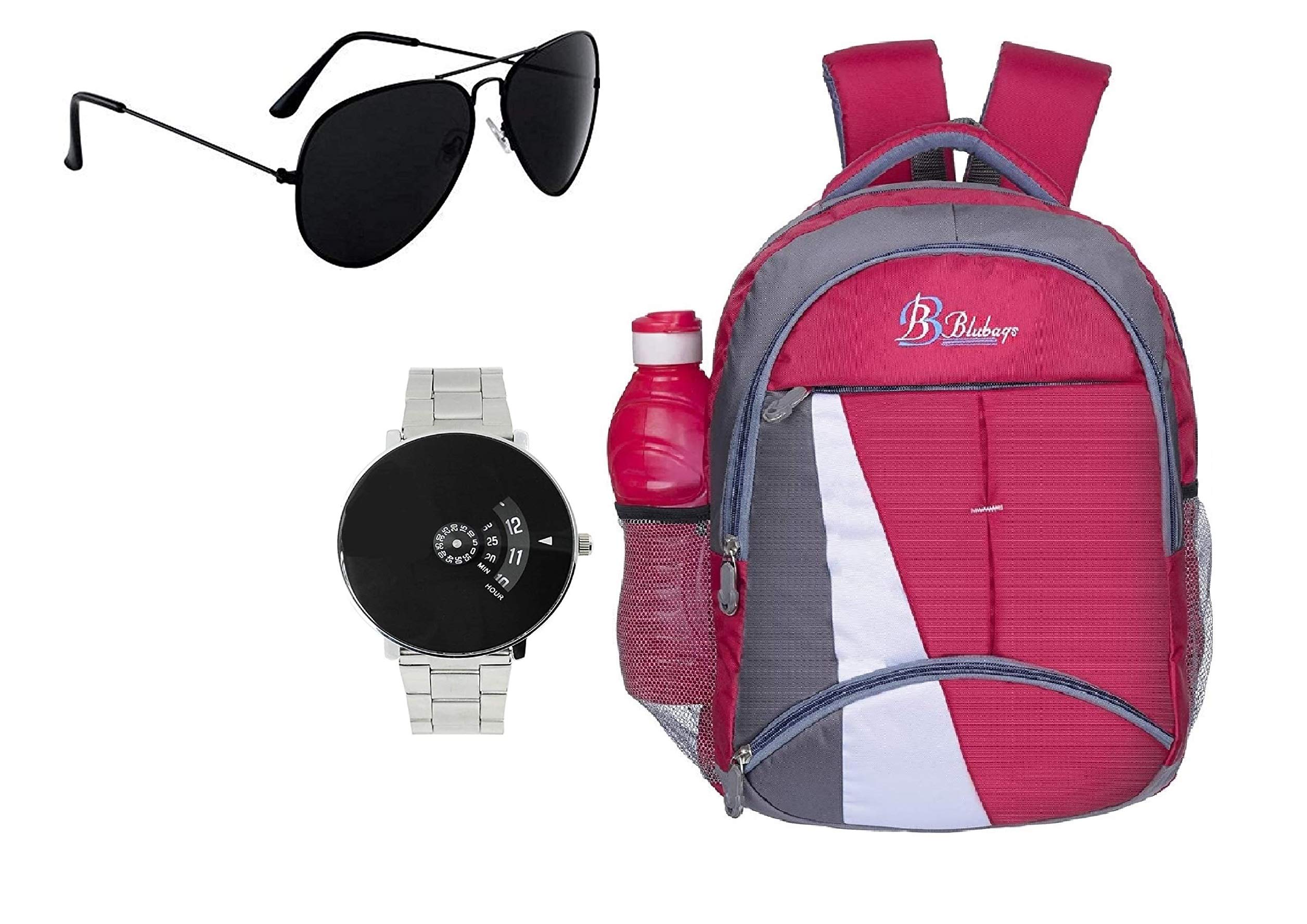 BLUBAGS B1 Fabric 30 LTR Red Laptop Bag+Analogue Black DIAL Watch+Aviator Black Free (B08K2NWB6H) Amazon Price History, Amazon Price Tracker
