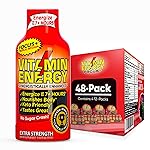 Vitamin Energy Focus+ Extra Strength Energy Shot Tropical Infusion 48 Pack, 260mg Natural Caffeine, B-Vitamins, CoQ10, Amino Acids, Focus, Productivity & Clarity, Zero Sugar, Gluten-Free, 1.93 fl oz