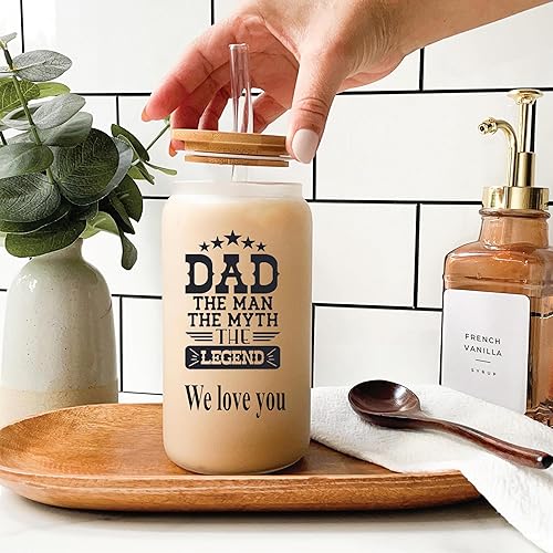 Miniatura 6 de Vaso de vidrio, regalos con monograma para mujeres, tazas de vidrio de 16 onzas con tapas y pajitas, taza de café helado, vaso de vidrio con forma