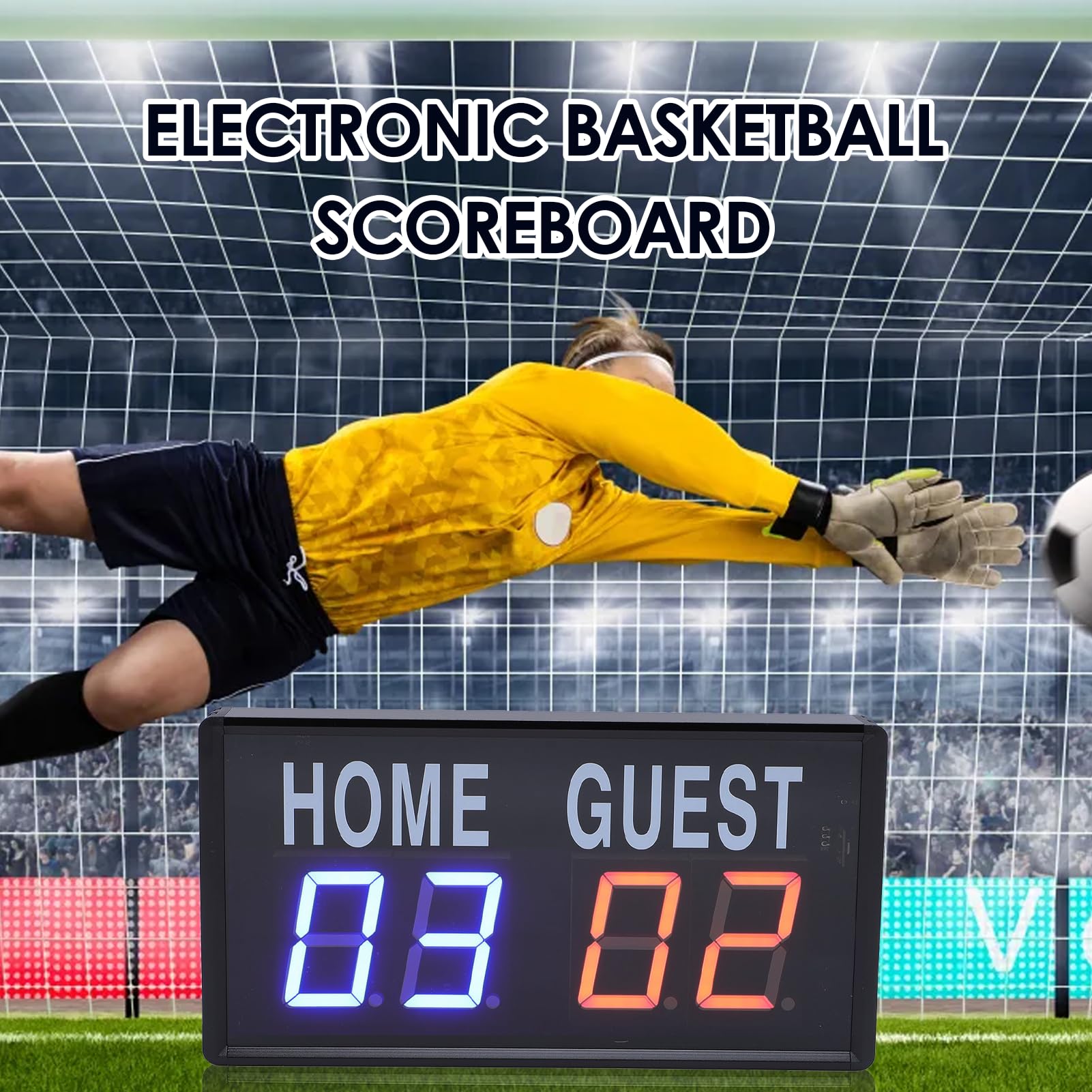 Garsent Segnapunti Elettronico a LED, Tabellone Segnapunti Elettronico Digitale a LED Portatile con Telecomando, per Giochi Sportivi Pallavolo Pong Baseball Basket Tabelloni