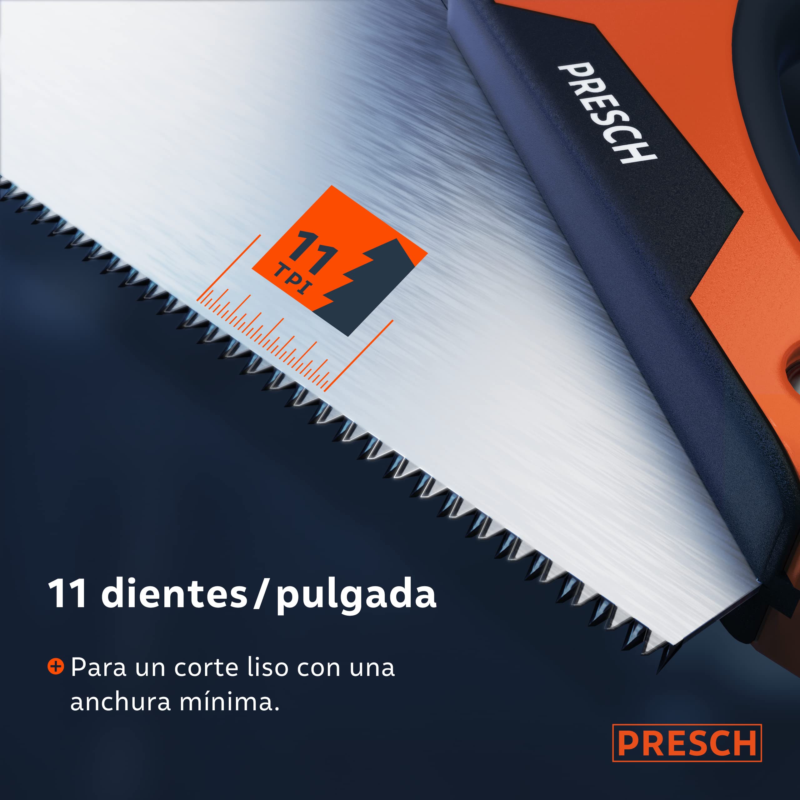 Presch serrucho 450 mm - serrucho de madera con tope 45º y 90º - sierra profesional para madera y laminado