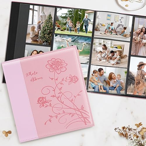 Miniatura 4 de Artmag - Álbum para fotos 4 x 6, gran capacidad, para boda o familia, cubierta de piel, para fotos horizontales y verticales de 4 x 6, con páginas