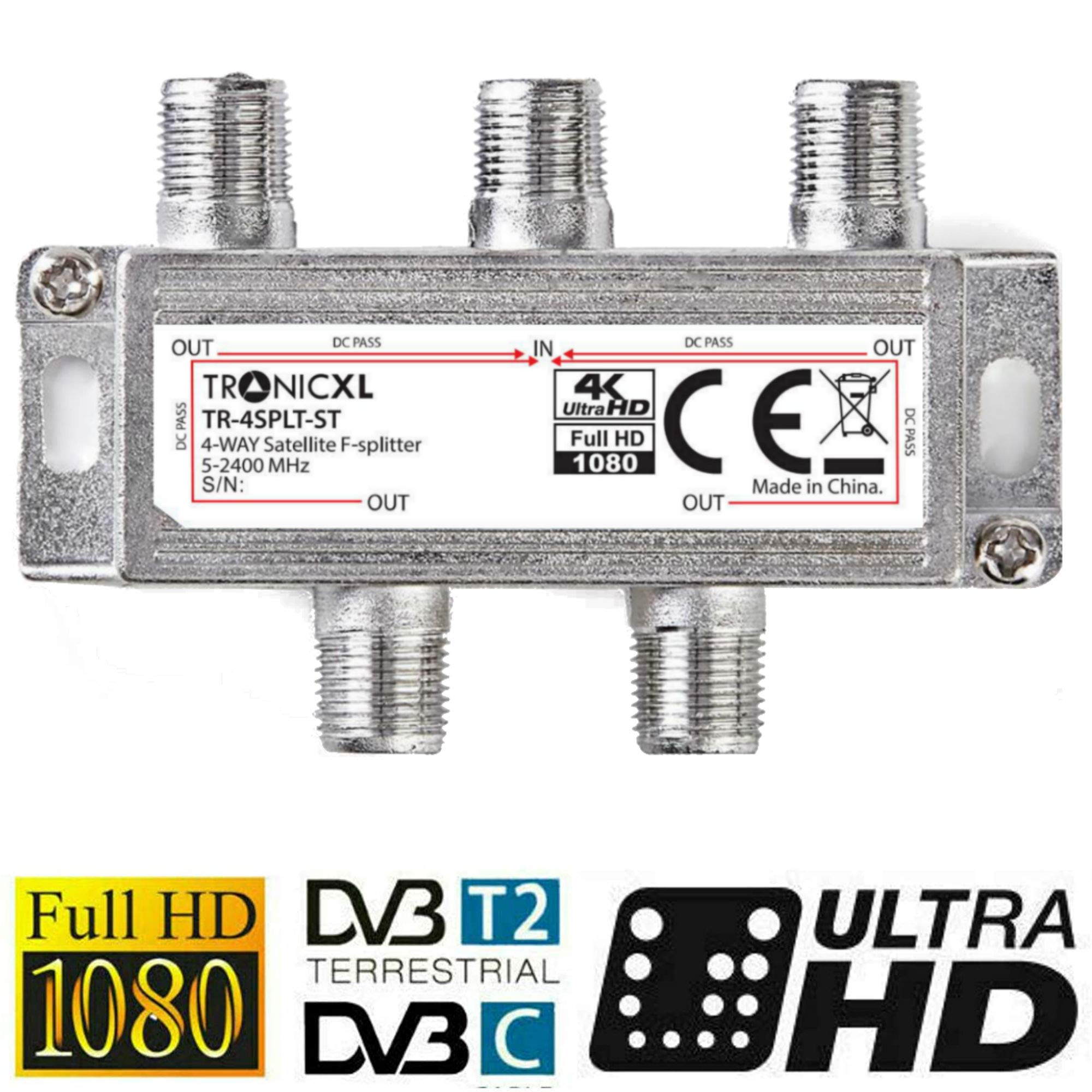 TronicXL Digital 4Way Splitter Antenna Antenna Splitter HD TV 4Way TV