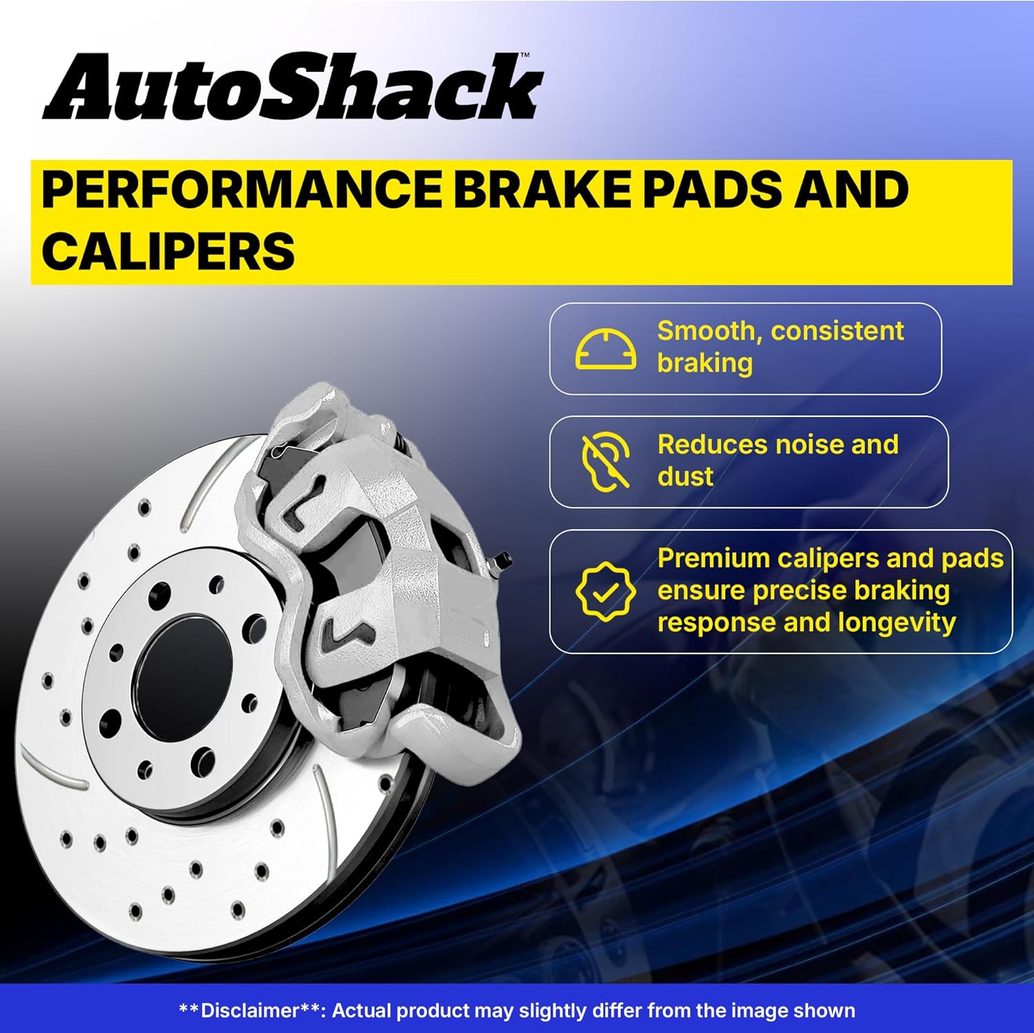 AutoShack Front Vented Drilled & Slotted Coated Brake Rotors Silver Matte Finish + Ceramic Pads + Calipers 8-PC Brake Kit Replacement for 2007-2017 Jeep Patriot TurboGuard 11.57" (293.9 mm)
