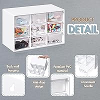 Vista 4 de Rtteri Mini organizador de cajones de plástico de 9 piezas, caja de almacenamiento de escritorio, organizador de manualidades con 9 cajones