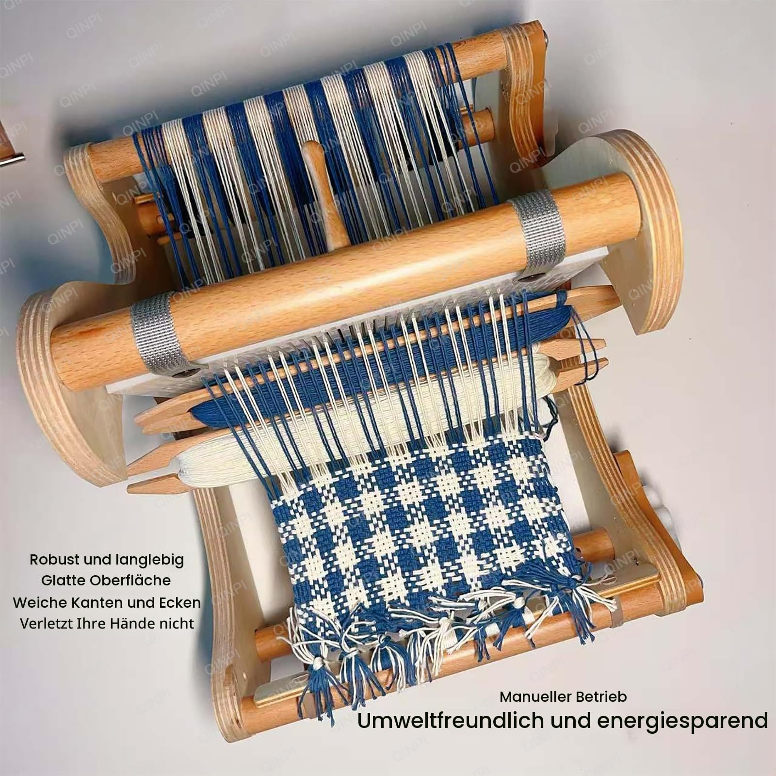 Manueller Webstuhl, Geschenke zum Kindertag, Webbreite 6 Zoll, Tischwebstuhl aus Holz, DIY-Webstuhl-Set, starre Litzen und Schiffchen, für Erwachsene, Kinder, Anfänger, Kunsthandwerker