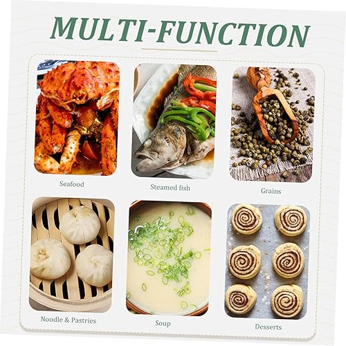 Miniatura 5 de Operitacx Microgreens - Contenedor para pan de pan, horno de microondas, caja de vapor de plástico, cesta de cocina con tapa para la cocina del