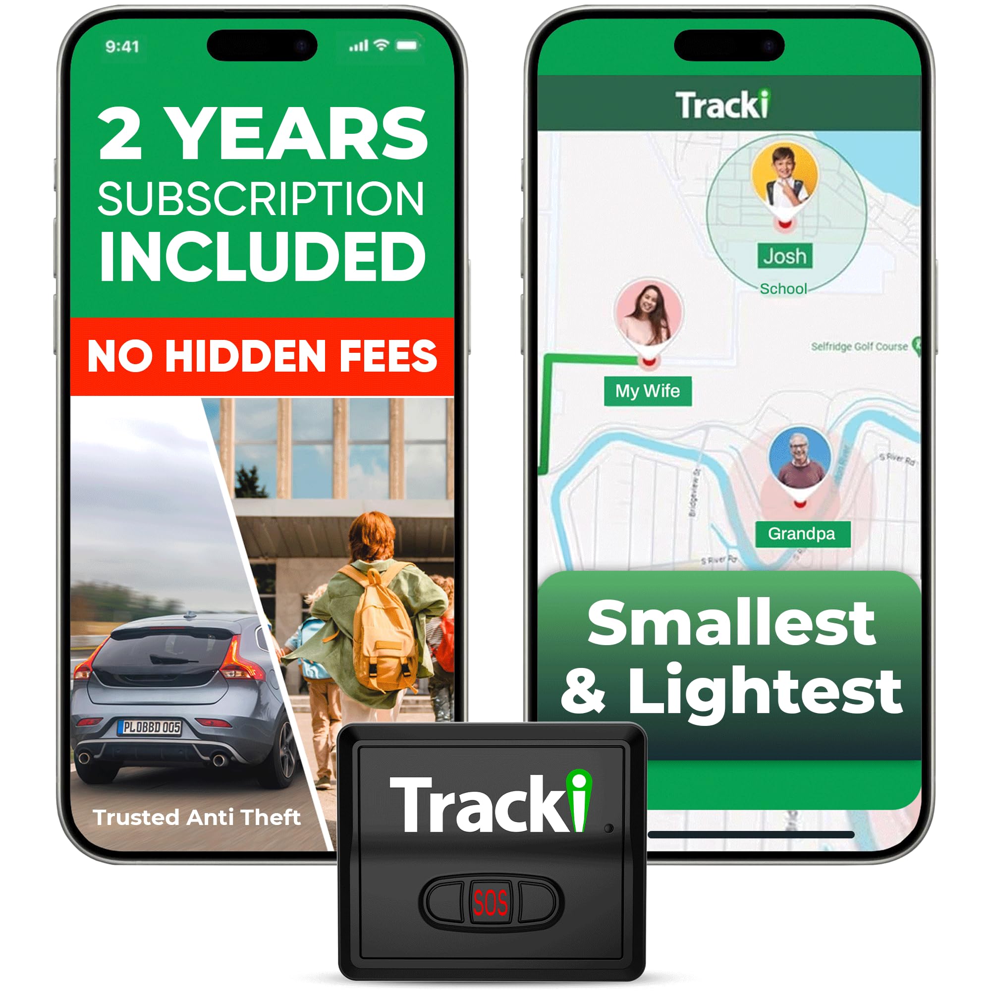 Tracki GPS Tracker for Vehicles – Real-Time 4G LTE Assets & Car Tracking Device with App, Magnetic Mount, Compact Design, Worldwide Coverage – iOS & Android (Tracker 2 Years Subscription Incl.)