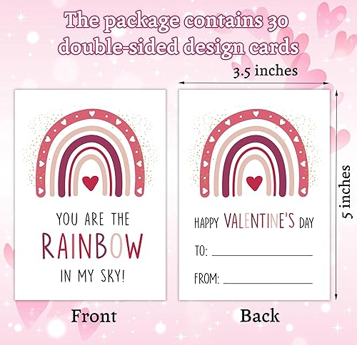 Miniatura 2 de Muruseni Tarjetas de felicitación para el día de San Valentín para el aula de niños, 30 tarjetas de felicitación de San Valentín, tarjetas de