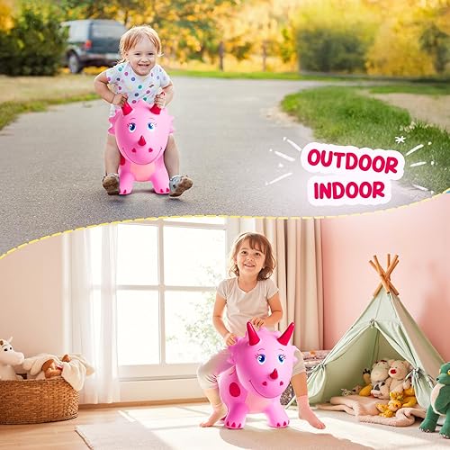Vista 29 de ZOOJOY Bee Bouncy Animals Hopper, tolva inflable para rebotar, para interiores y exteriores, juguetes para saltar de rebote para niños pequeños