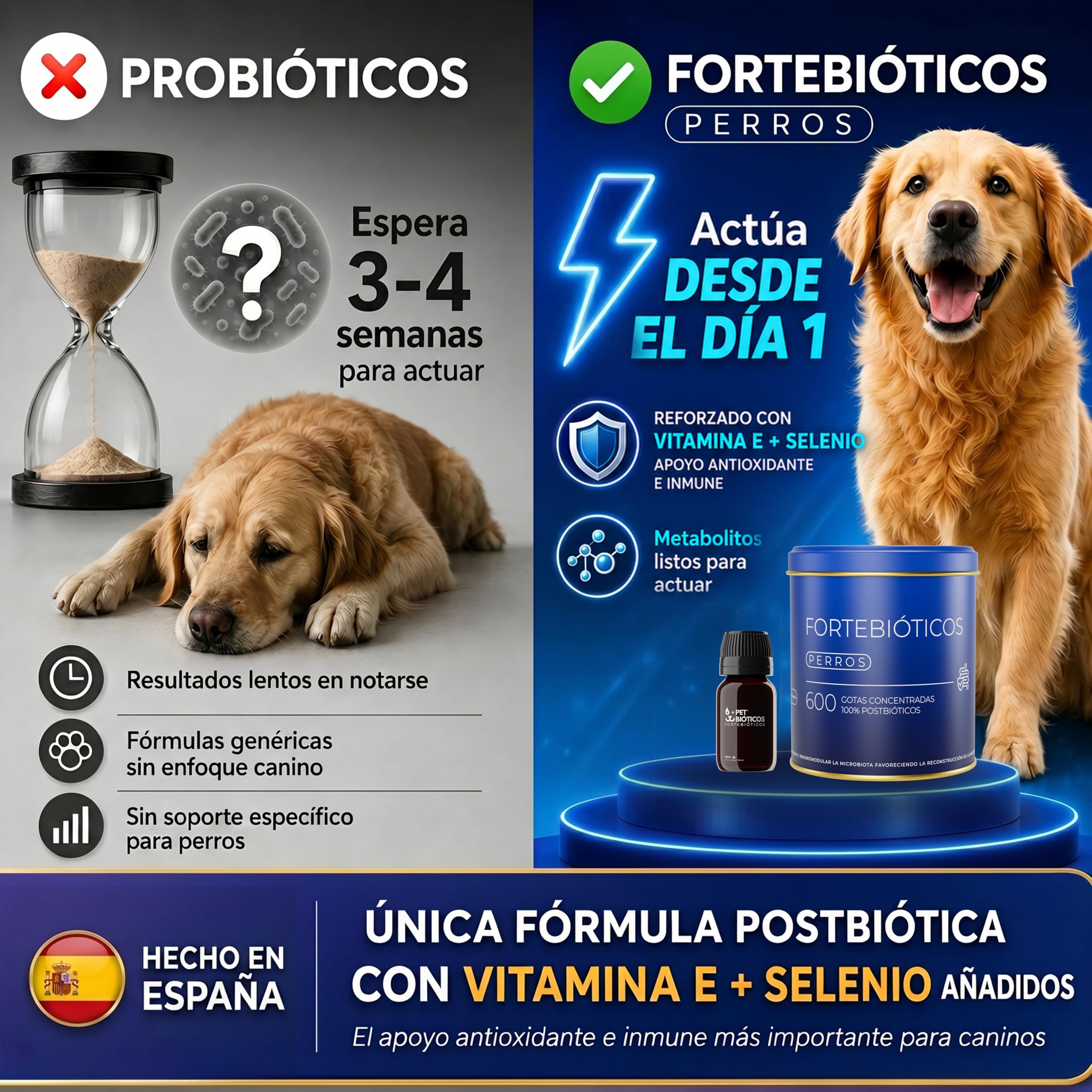 Fortebioticos Perros 600 Gotas 30 ml – Probióticos Perro Tipo Probiotico Perros en Gotas - Probioticos Perros Diarrea - Probiotics Perros - Probióticos Perros - Probiotics for Dogs