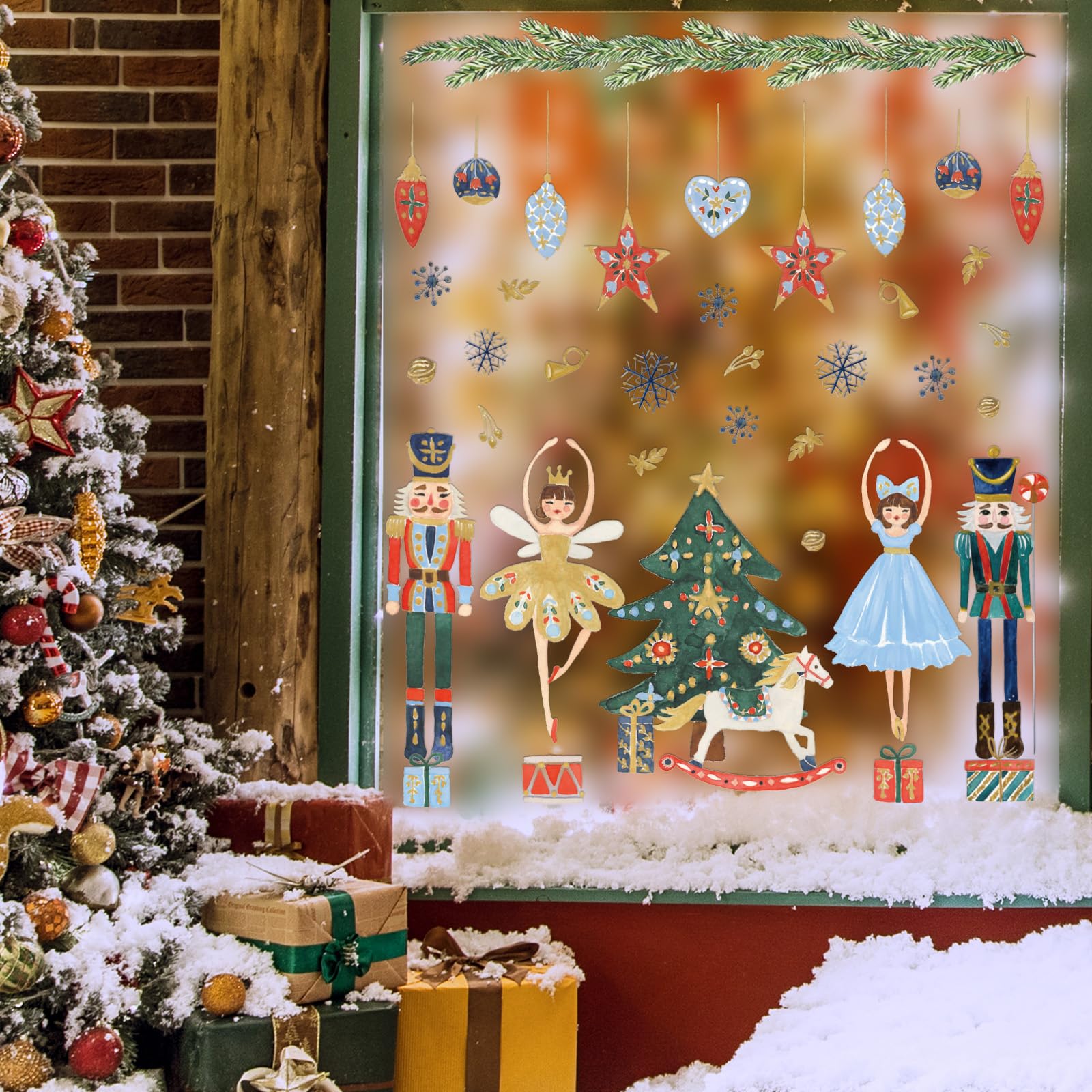Nutcracker Christmas Window Clings Sheet - Holiday Party Decorations | Beistle Brand