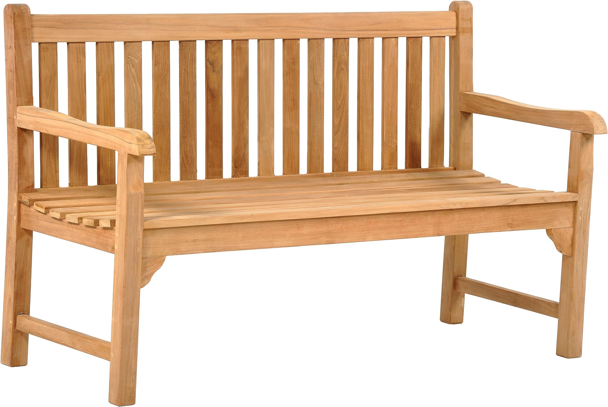 Warwick 3 Seater Grade A Teak Wooden Garden Bench - Wood Park Bench 5ft 150cm 1.5 Meters