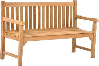 BrackenStyle Warwick 3 Seater Grade A Teak Wooden Garden Bench - Wood Park Bench 5ft 150cm 1.5 Meters