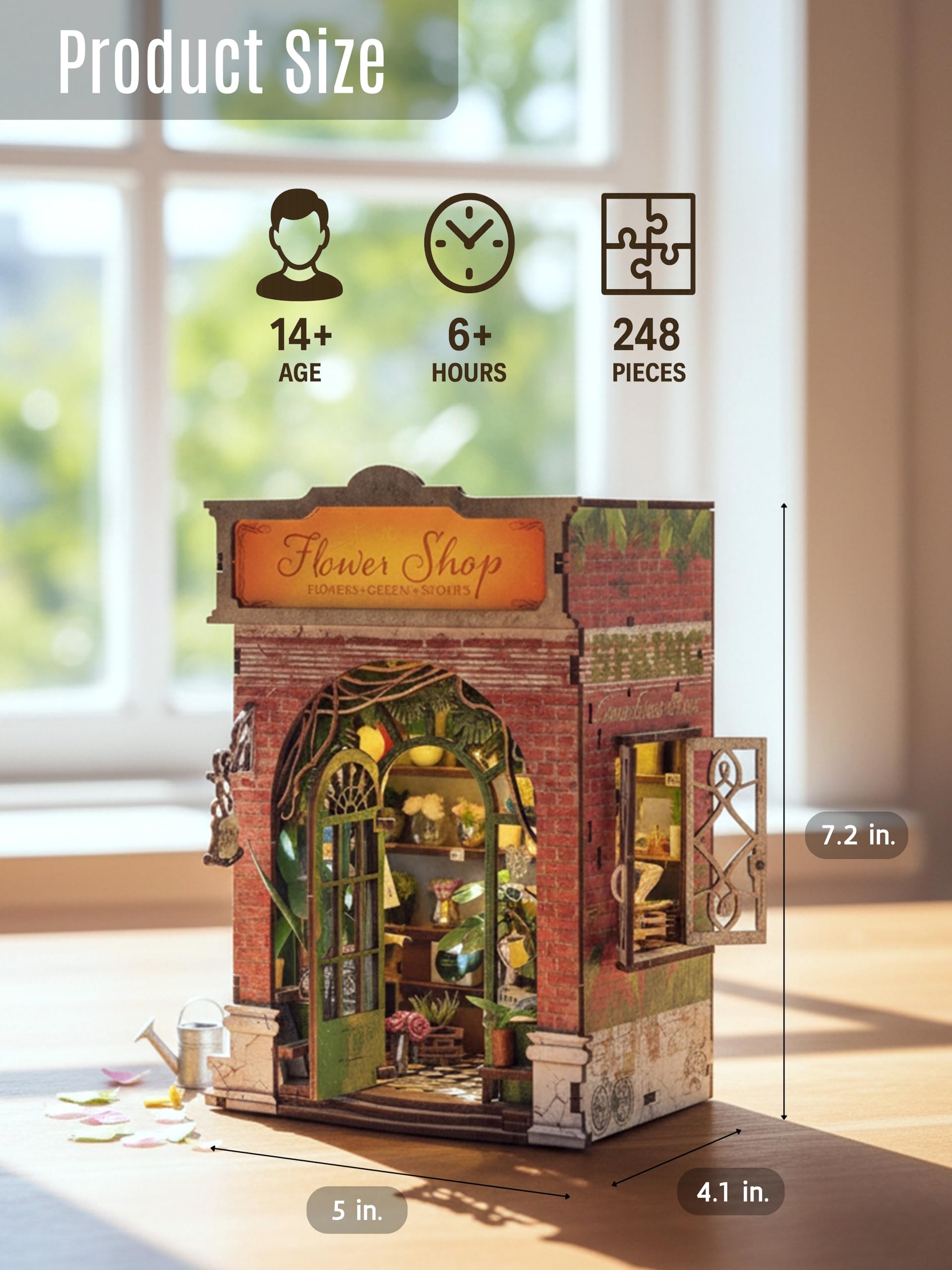Amazon.com: Hands Craft Flower Shop DIY Book Nook Kit with Touch