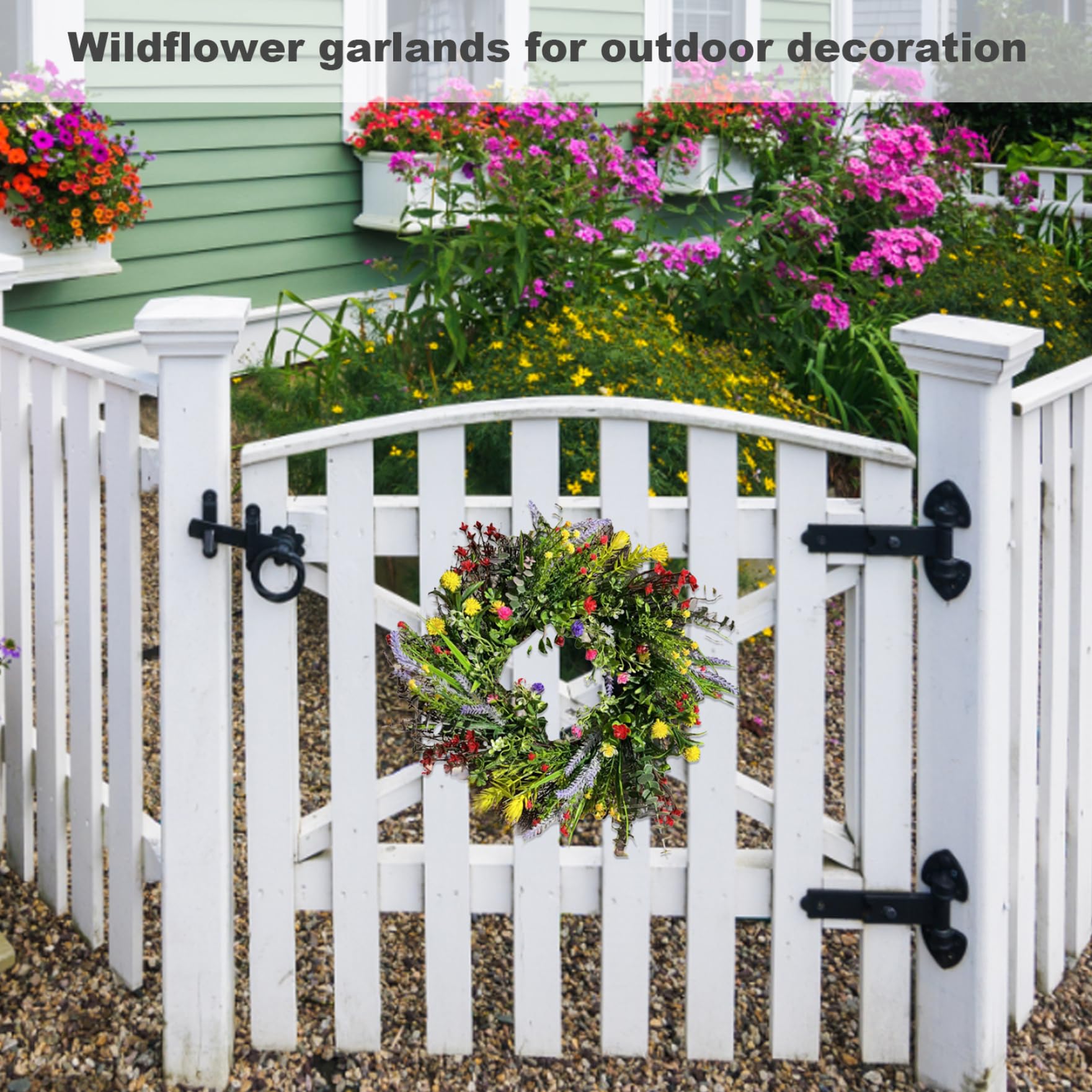 Haustürkränze für den Sommer, 34, 9 cm, künstlicher Wildblumen-Kranz, Aufhänger, Blumengirlande, Dekor für Zuhause, Fenster, Wand, Hochzeit, Party