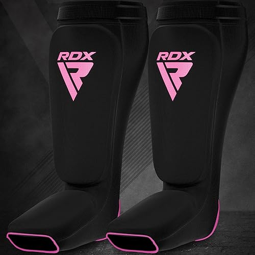 Miniatura 7 de RDX Espinilleras Kickboxing Muay Thai, Aprobado por SATRA, Almohadillas de protección de empeine de pierna MMA, entrenamiento de combate artes