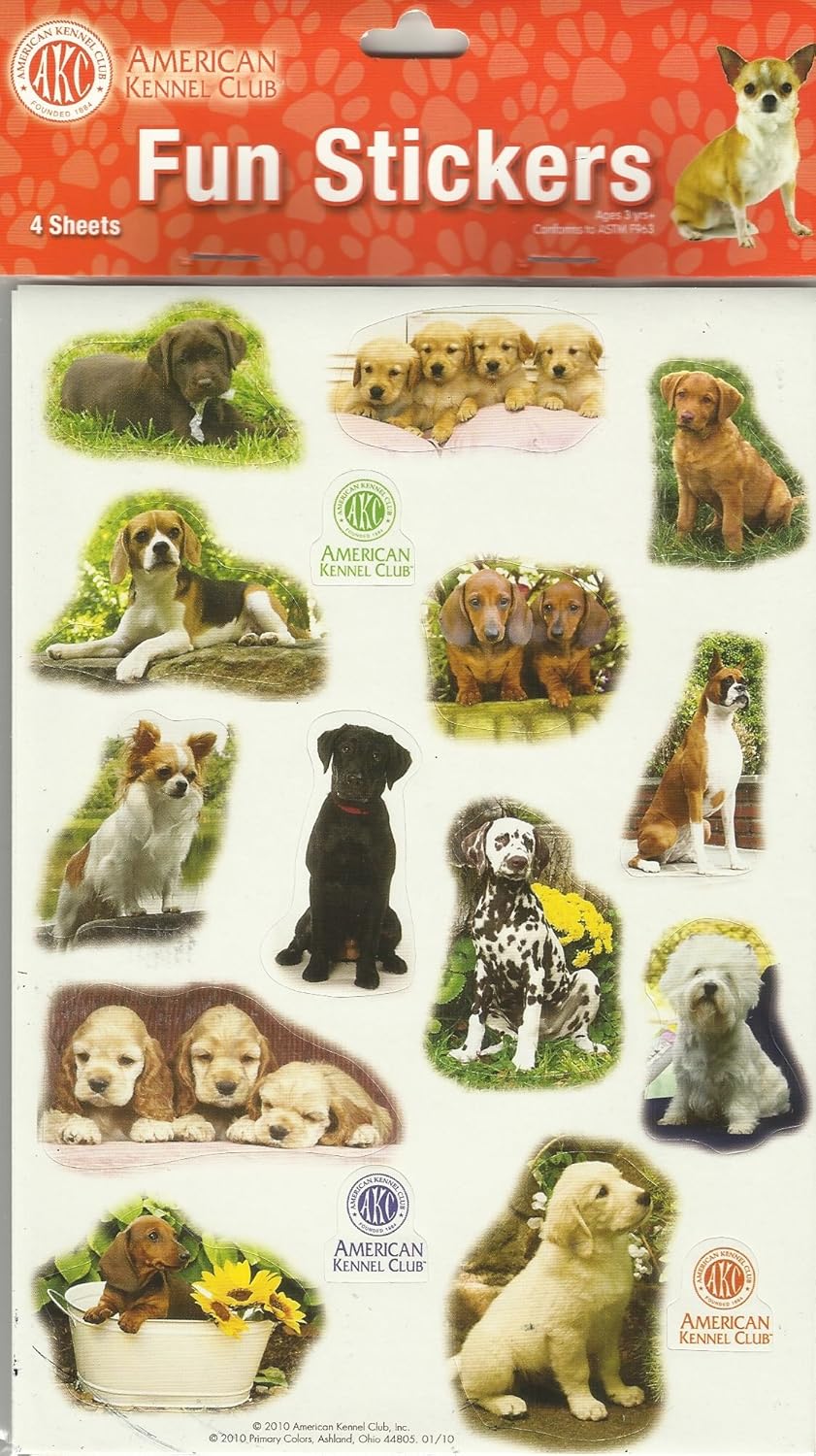 AMERICAN KENNEL CLUB DOG FUN STICKERS 4 SHEETS Amazon.in Office Products