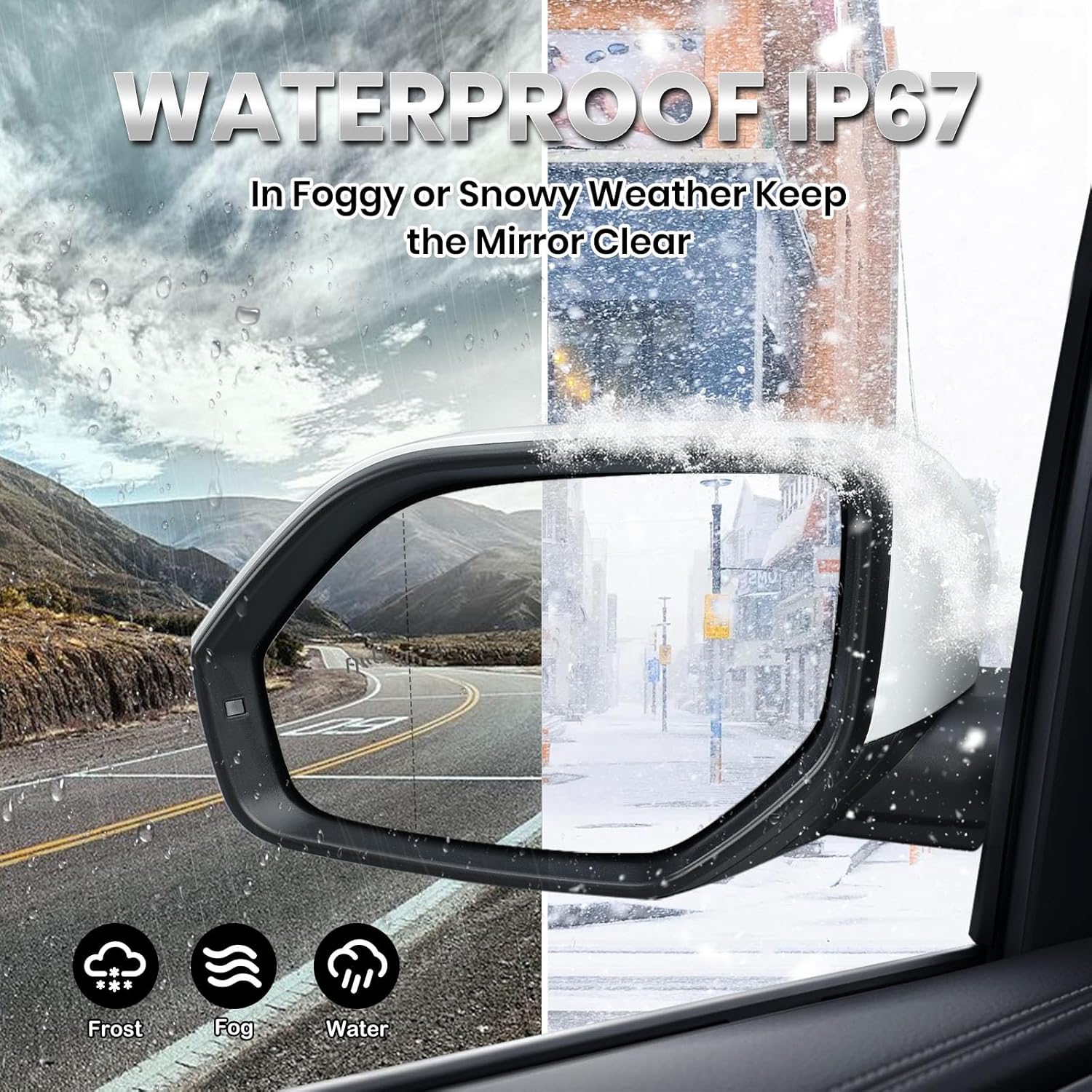 Left Driver Side Mirror Compatible with Volkswagen Atlas Teramont 2018 2019 2020 2021 2022 2023 2024 Electric with Turn Signal Light Heated with Blind Spot Detection (6+2 Pins White）