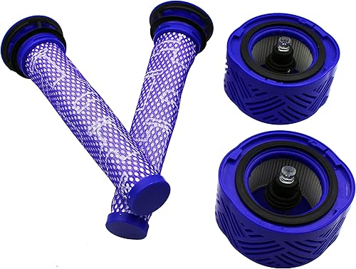 Miniatura 3 de Paquete de 4 filtros de poste de vacío V6 de repuesto, 2 filtros de poste, 2 prefiltros compatibles con filtros Hepa Dyson V6, reemplazo total de