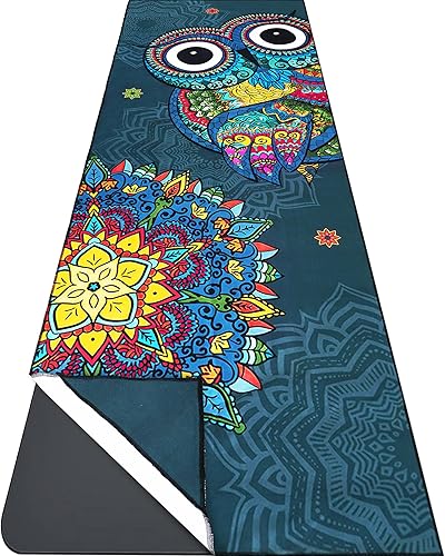 Miniatura 13 de Toalla para esterilla de yoga con bolsillos en las esquinas, toallas de yoga de microfibra para yoga caliente, antideslizantes, absorben la humedad,