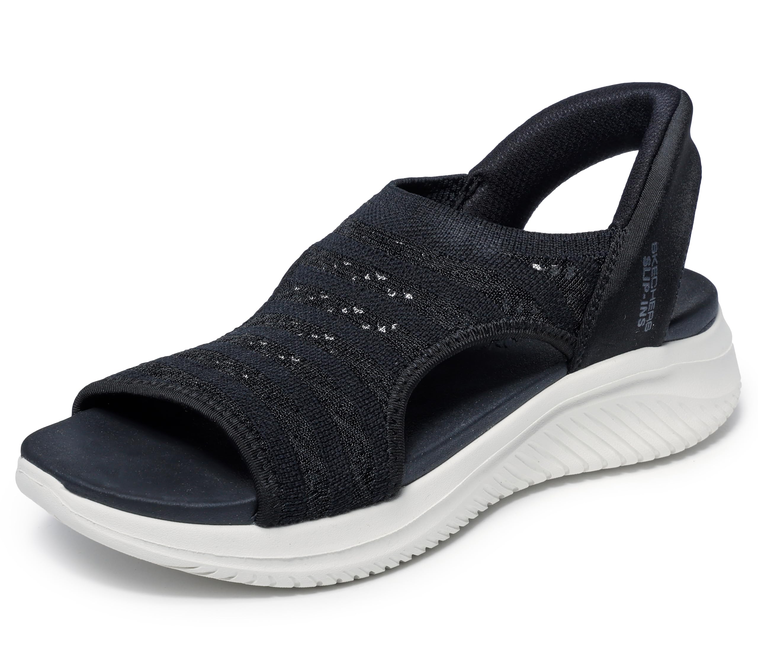 Skechers Women's Ultra Flex 3.0-Sun Warmth Hands Free Slip-ins Sandal, Black, 6.5 UK