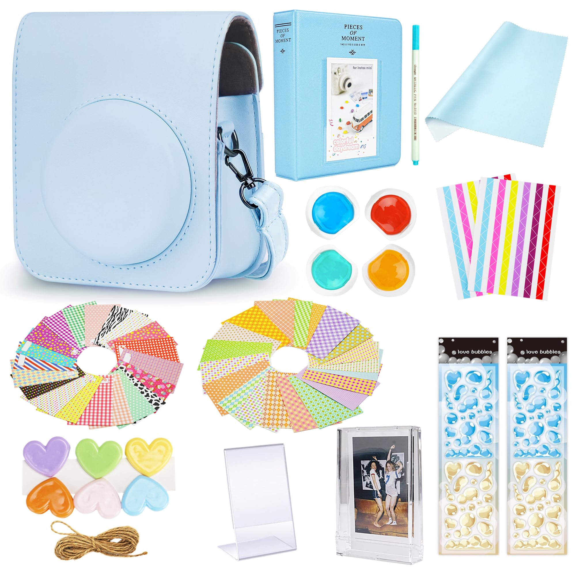 YosunyInstant camera Mini 11 Accessories Compatible with Fujifilm Instax Film Camera,Include Case/Album/Filters/Film Frames/Border Stickers etc-17 in 1 (butterfly)