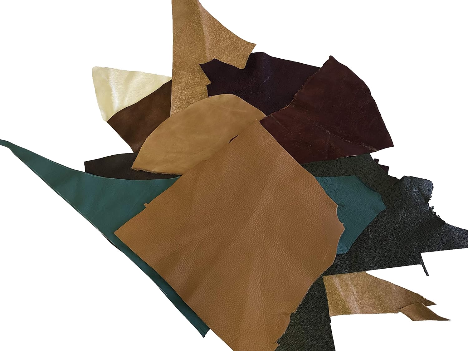 Stonestreet Leather Company 3 Pounds Mixed Color Upholster Leather Scraps for Crafting, Medium & Small Sizes, Ideal for Accessories & More