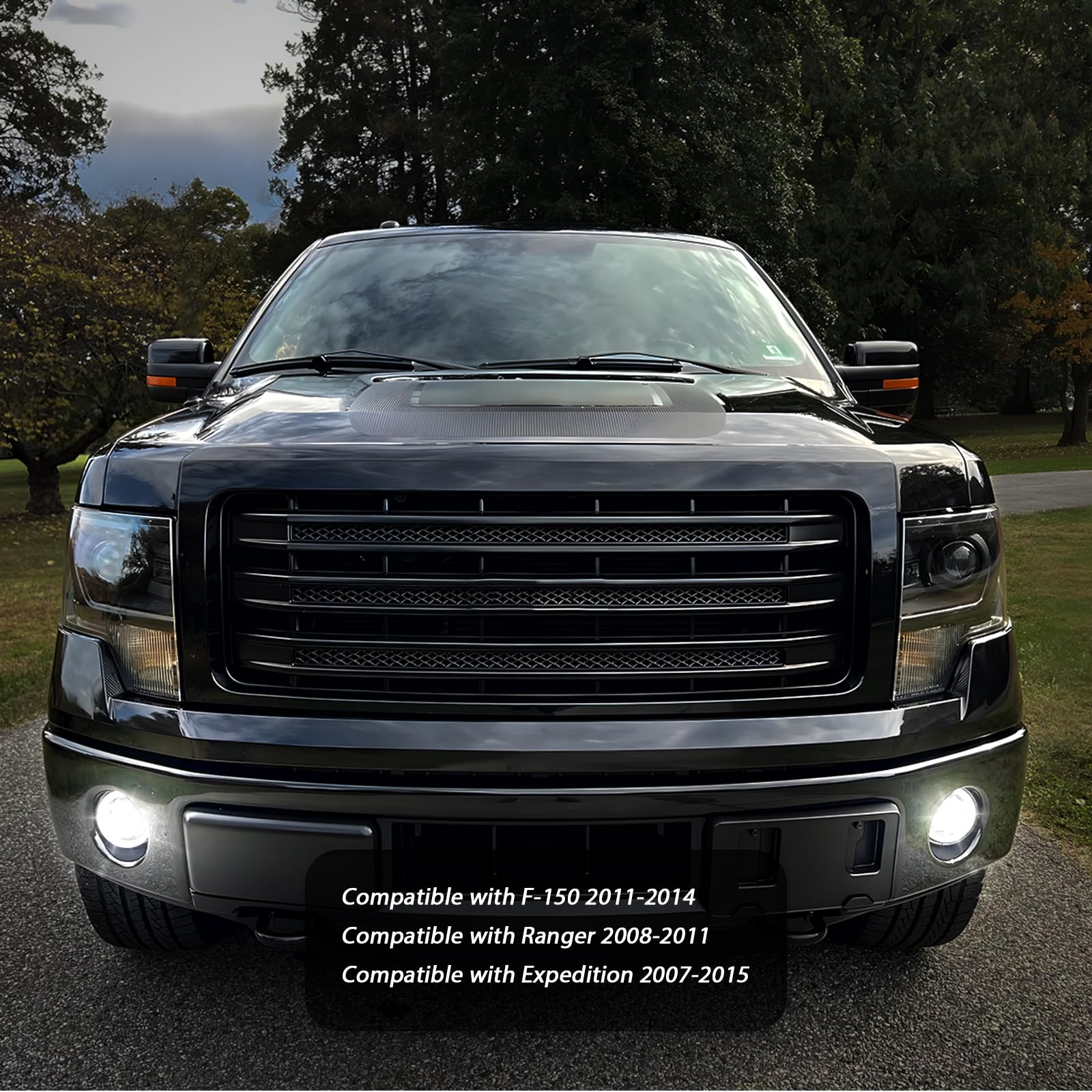 HTZCMOTO LED Front Fog Lights with Halo Ring DRL Compatible with 2006-2014 F150, 2008-2011 Ranger, 2007-2015 Expedition, 4.5