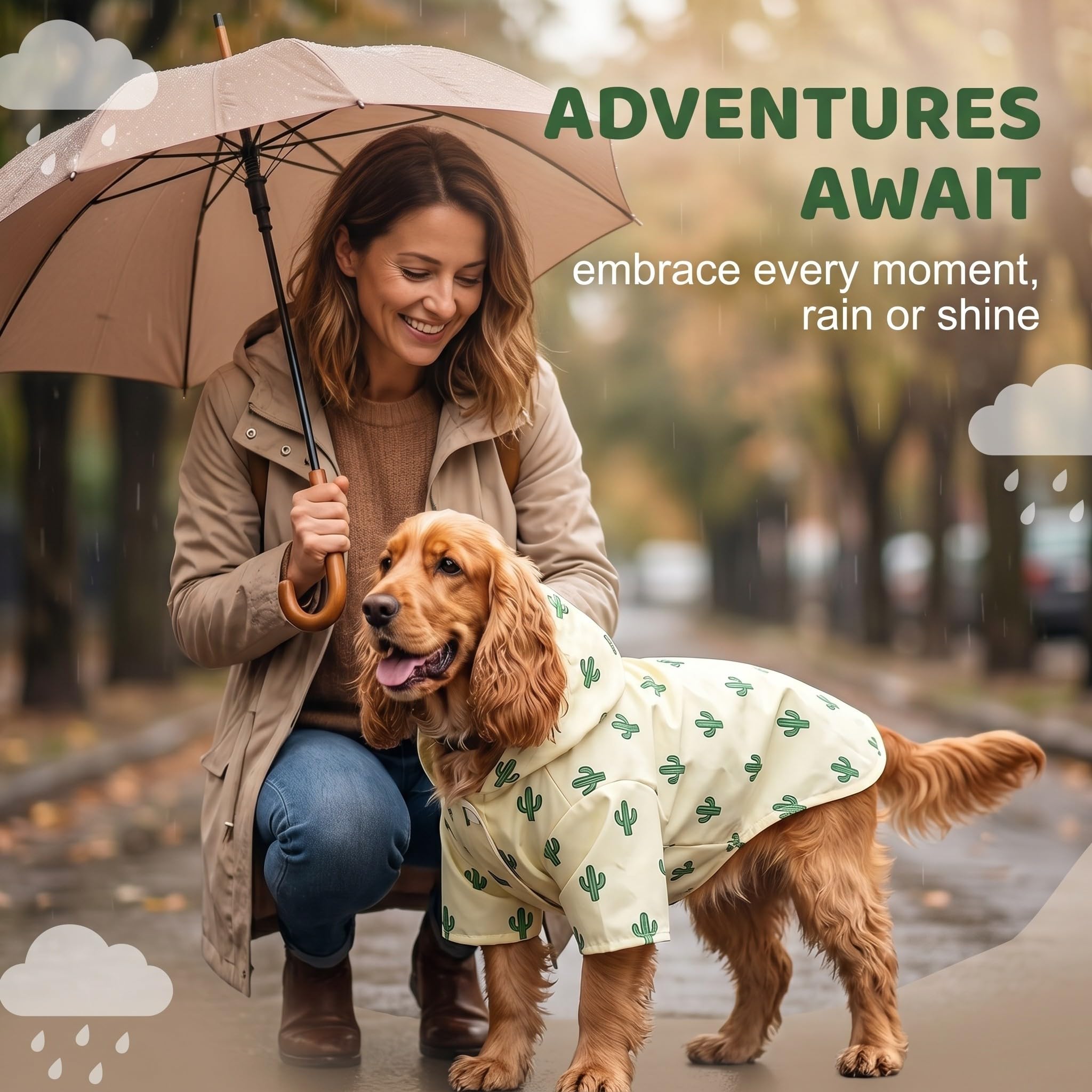 manteaux imperméables pour chiens, manteau pluie chien avec capuche, imperméables pour chiots avec trou pour laisse,veste de pluie pour animaux de compagnie,poncho pour petits chiens 4-7kg, XL