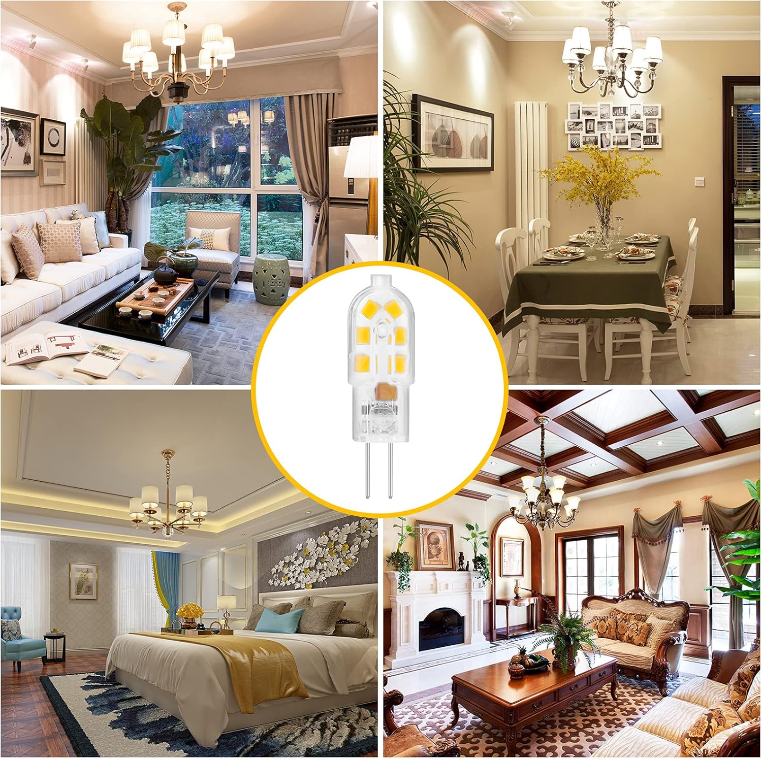 G4 12V LED Light Bulb 2W,Bi-Pin Base,JC T3 Type WB01X10239 Range Vent Hood SB02300791 Microwave Surface LED Light Bulb NOT-Dimmable 200LM No-Flicker 360° (Daylight White 6000K)