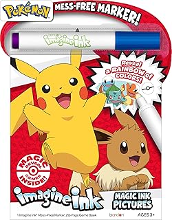 Bendon Imagine Ink Pokemon Magic Ink Pictures and Game Book with Mess Free Marker