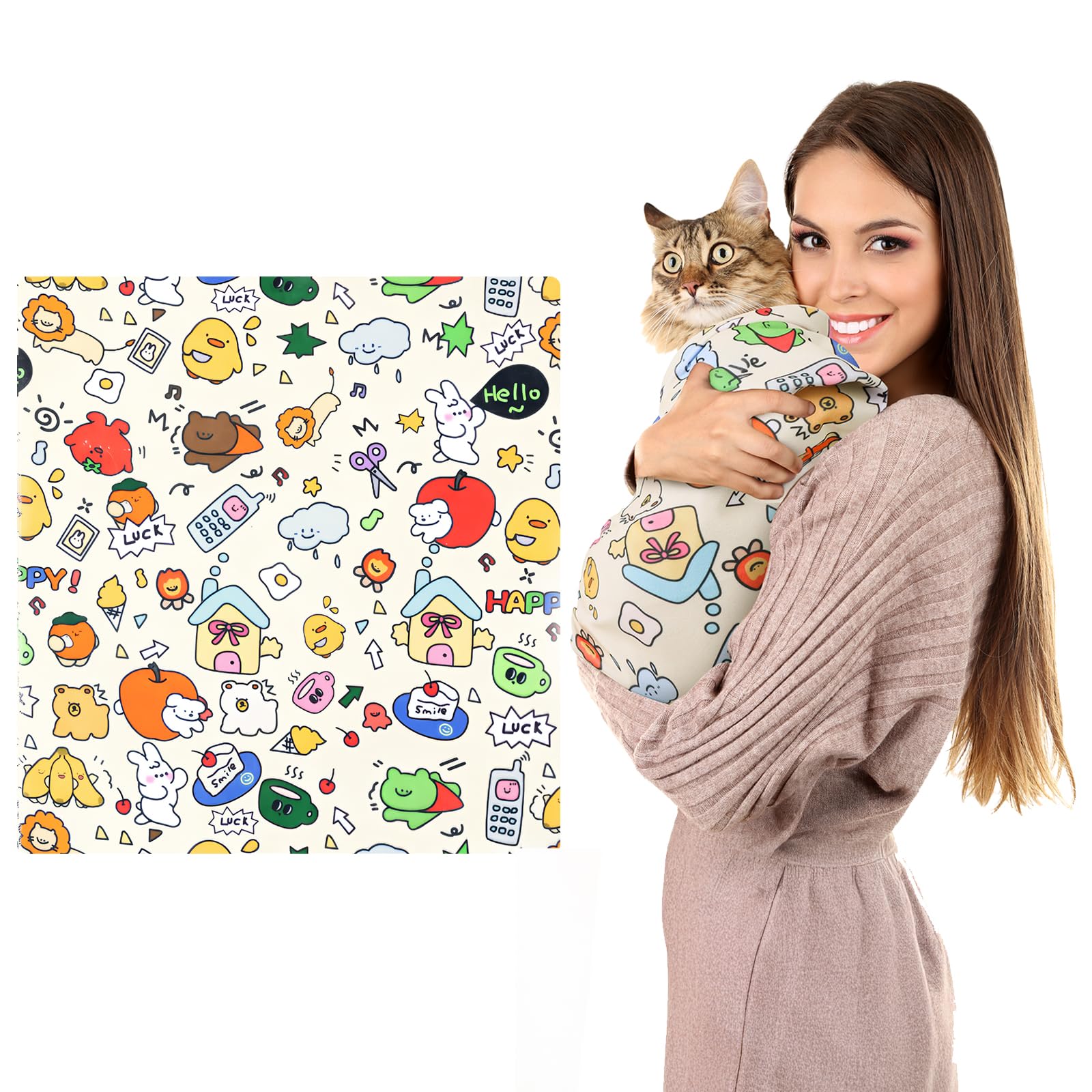 JourCraf Cat Grooming Wrap, Cat Grooming Supplies for Cutting Nails, Cat Restraint for Nail Clipping to Anti-Scratch/Runaw...