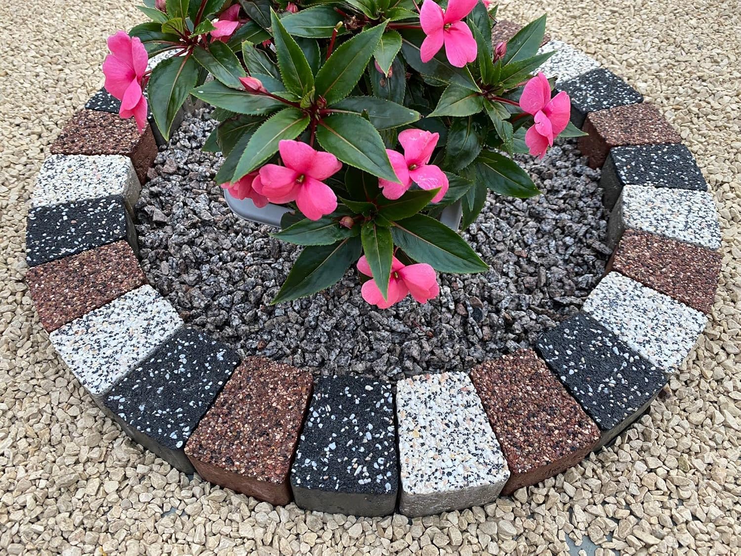 Granite Tree Ring – Decorative Concrete Garden Border Circle | Tree Surround | Flower Bed & Lawn Edging | Multiple (100cm-120cm)