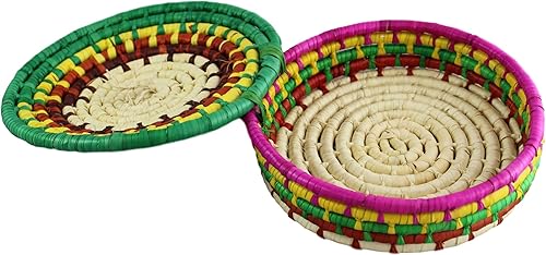 Miniatura 2 de Calentador de cesta de tortilla de palma tejida a mano, hecho en México, pequeño verde