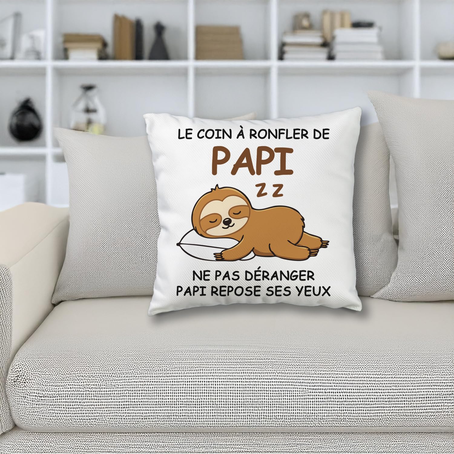 Housse de coussin Grumpy Old Man, coussin style lin