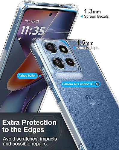 Miniatura 5 de Funda para Motorola Moto G 2025 + Protector de Pantalla de Vidrio Templado, Funda Transparente Reforzada Esquina Reforzada A Prueba de Golpes