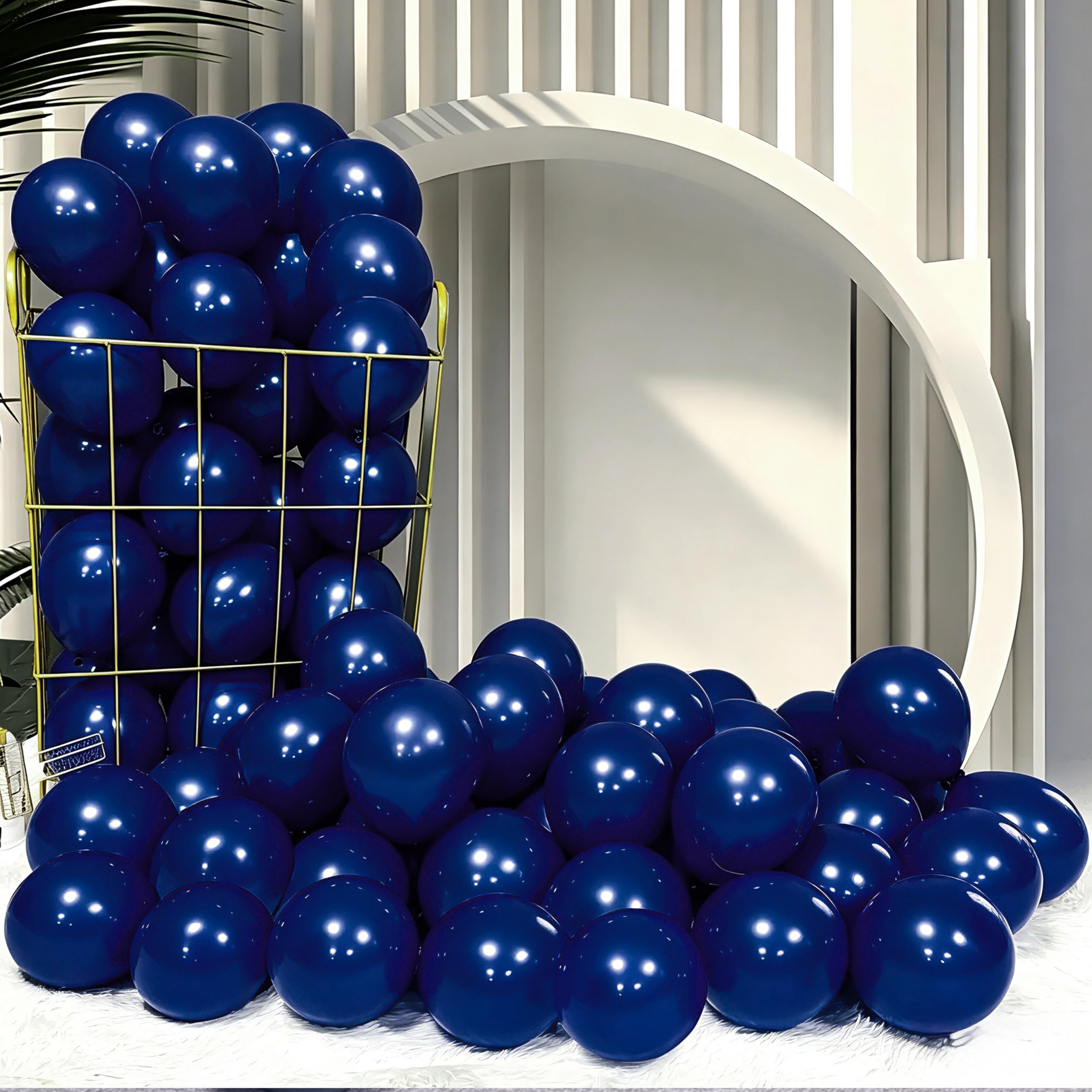 Firomi Navy Blue Balloons 5- inch 100pcs (with 2 ribbons)