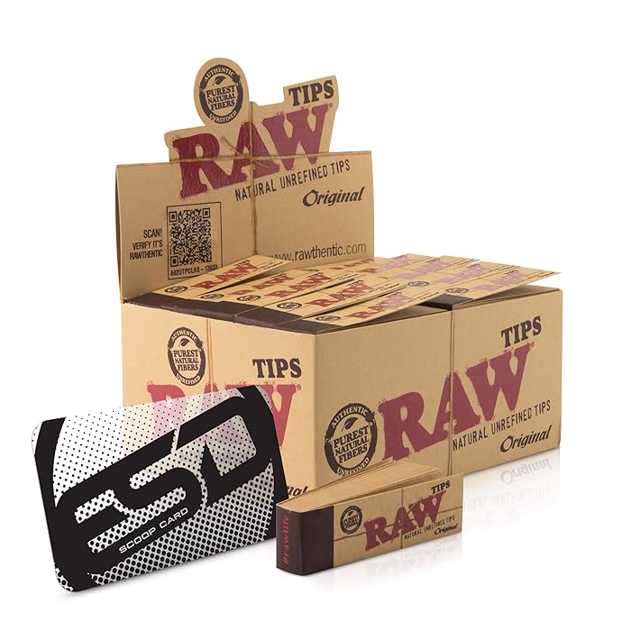Buy RAW Tips Original Roll Up Tips Full Box 50 Packs 50 RAW Tips